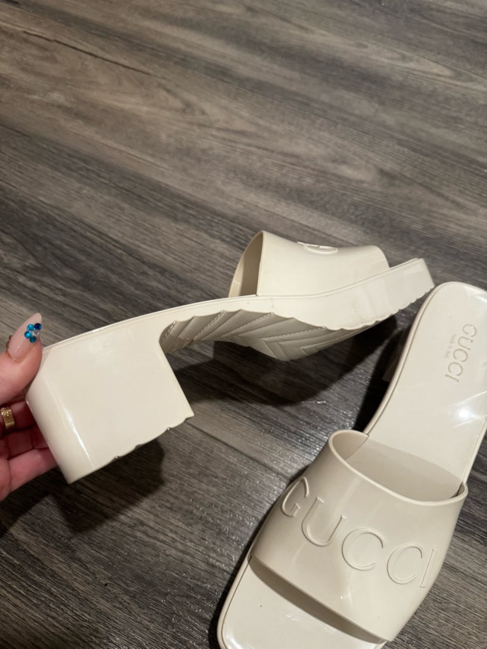 Gucci Rubber Plastique Slide Platform Sandal Heel Size 41 (11) - Picture 7 of 8